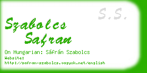 szabolcs safran business card