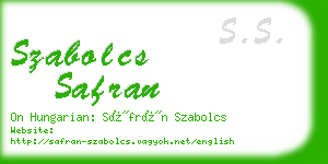 szabolcs safran business card